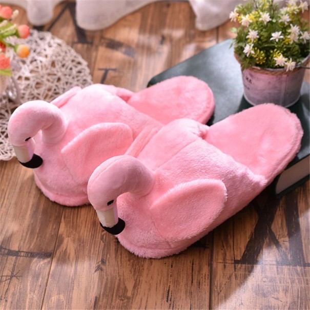 Pantuflas de felpa para mujer - Flamingo rosa claro 37