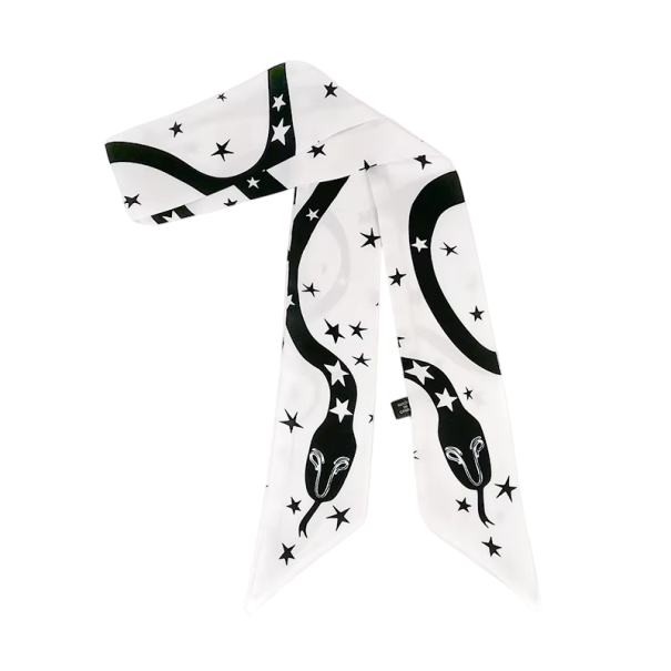 Pañuelo largo de lujo para mujer de cuatro estaciones, elegante cobertura de cabeza de moda, cinta para el cabello, accesorio estiloso para el bolso 1