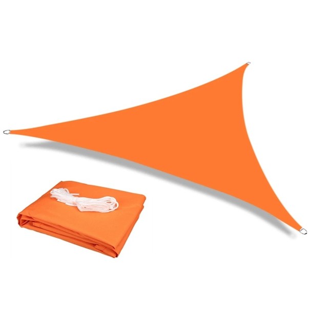 Pânză de soare triunghiulară impermeabilă 2x2x2m cu 98% filtru UV pentru terasă, grădină, umbrire exterioară, camping, fără accesorii portocale