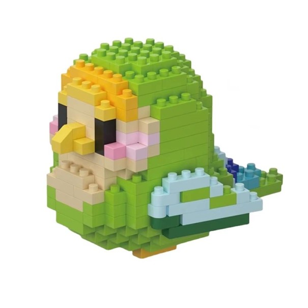 Papagal Verde 7.6 x 10 x 5.5 cm Blocuri de construcție micro mini model 3D cărămizi de asamblare pentru iubitorii de păsări Set de construcție decorativă distractivă creativă 1