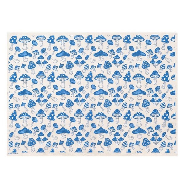 Papel de transferência cerâmico sob vidro 53x37 cm com padrão azul de cogumelos papel tradicional de alta temperatura para decoração de cerâmica e porcelana 1