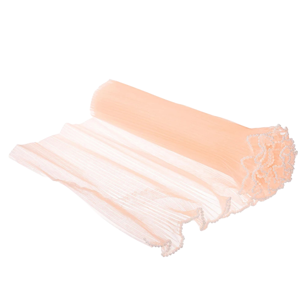 Papel decorativo 4 m x 28 cm Malla ondulada para decoración Envoltura de flores Creación creativa con borde perlado rosa