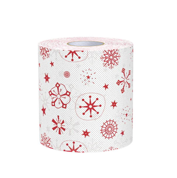 Papel higiénico navideño 10 x 10 cm 2 capas Rollo con motivos navideños Servilletas de papel decorativas Utensilios de cocina para el hogar Decoración 1
