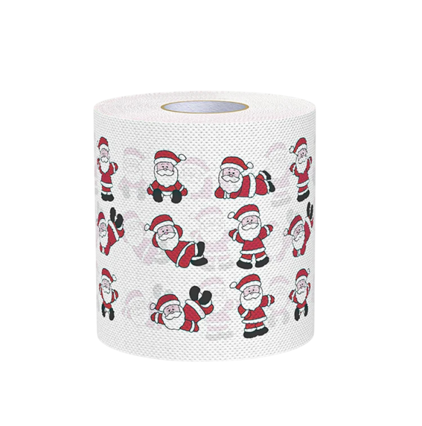 Papel higiénico navideño 10 x 10 cm 2 capas Rollo con motivos navideños Servilletas de papel decorativas Utensilios de cocina y del hogar para fiestas 1