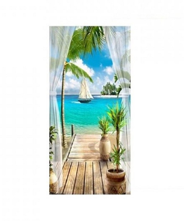 Papel pintado autoadhesivo para puerta con motivo marino S