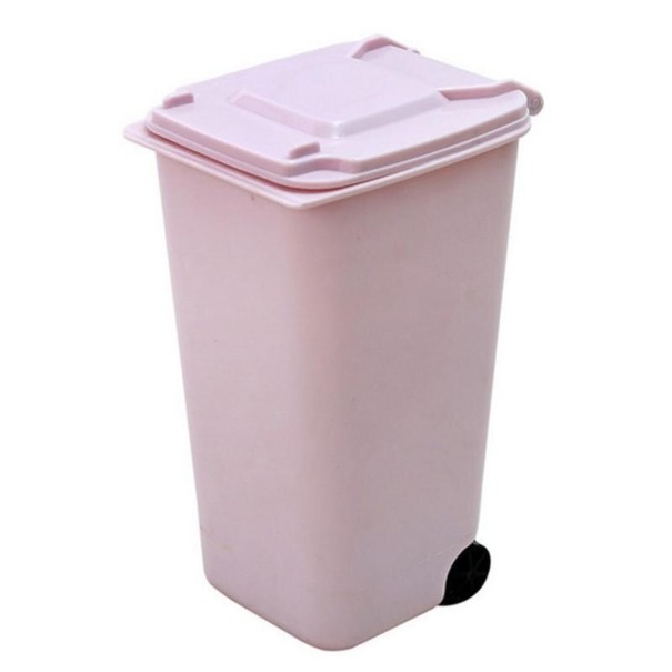 Papelera de escritorio rosa