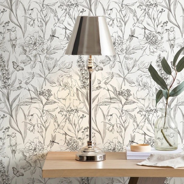 Papier peint autocollant 44 x 150 cm PVC Motif floral Décoration murale étanche Revêtement moderne pour cuisine salle de bain 1