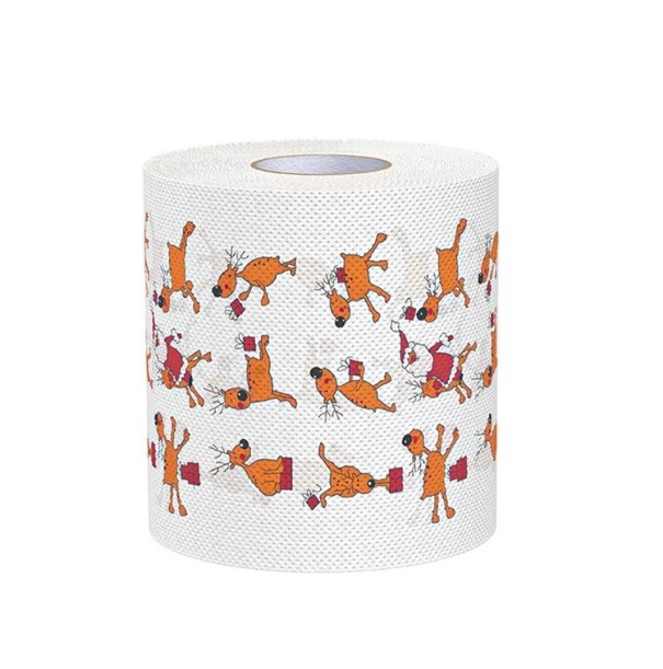 Papier toilette de Noël 10 x 10 cm 2 couches Rouleau avec motifs de Noël Serviettes en papier décoratives Articles de cuisine et de maison Décoration 1