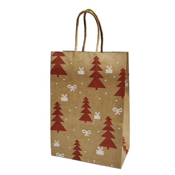 Papieren zak met kerstmotief 21 x 15 x 8 cm 4 stuks 3