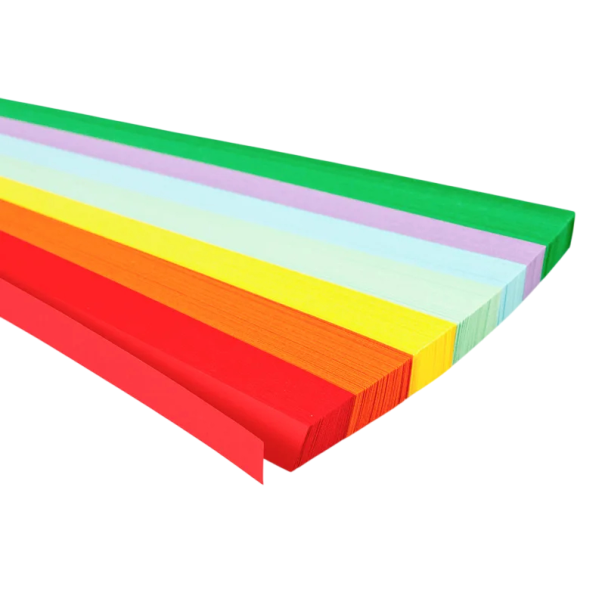 Papírové proužky na origami 540 ks 21,8 × 1 cm oboustranný barevný papír červená oranžová žlutá zelená modrá DIY tvoření 1