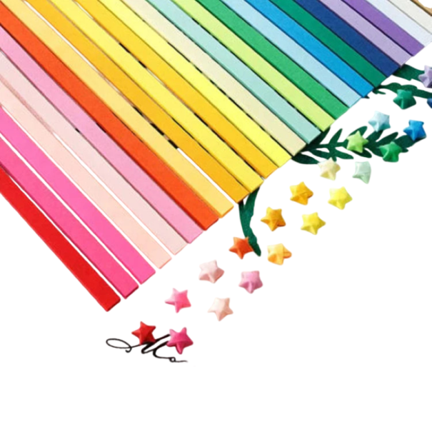 Papírové proužky na origami 540 ks 21,8 × 1 cm oboustranný barevný papír více barev DIY skládání dekorace ruční práce 1