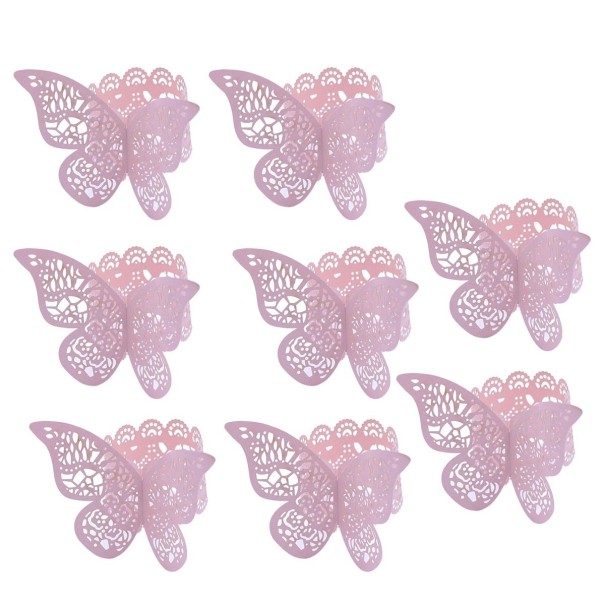 Papirservietringe med sommerfugl 50 stk. rosa