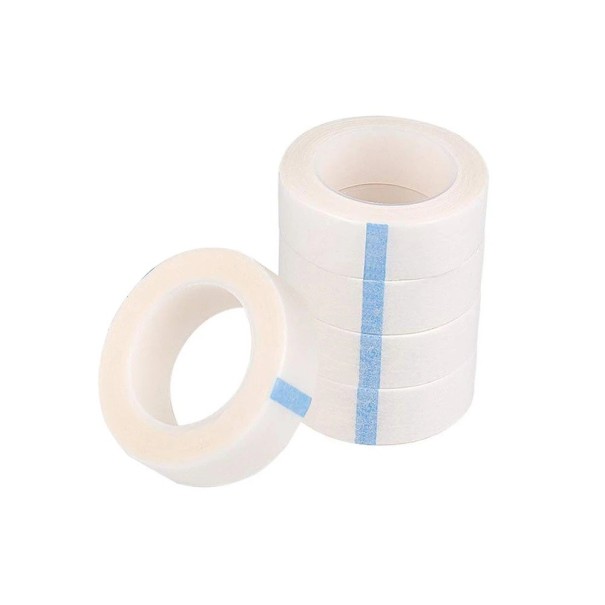 Papirtape til eyelash extensions 5 stk. 1,2 x 900 cm Åndbart plaster Selvklæbende tape Nem at påføre Praktisk at bruge Kan rives af uden saks hvid