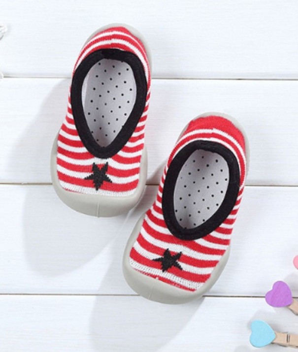 Papuci cu dungi pentru copii roșu 21