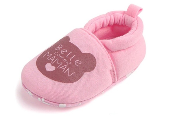 Papuci de bumbac pentru copii A12 roz 9-12 luni