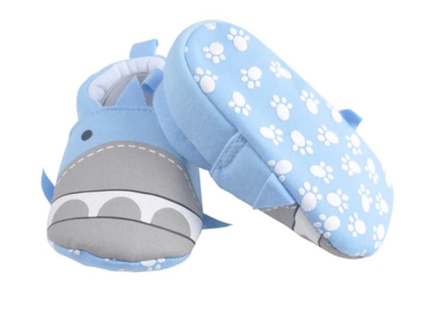 Papuci de bumbac pentru copii A16 albastru 6-12 luni
