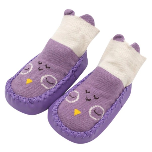 Papuci de bumbac pentru copii A17 violet 0-6 luni