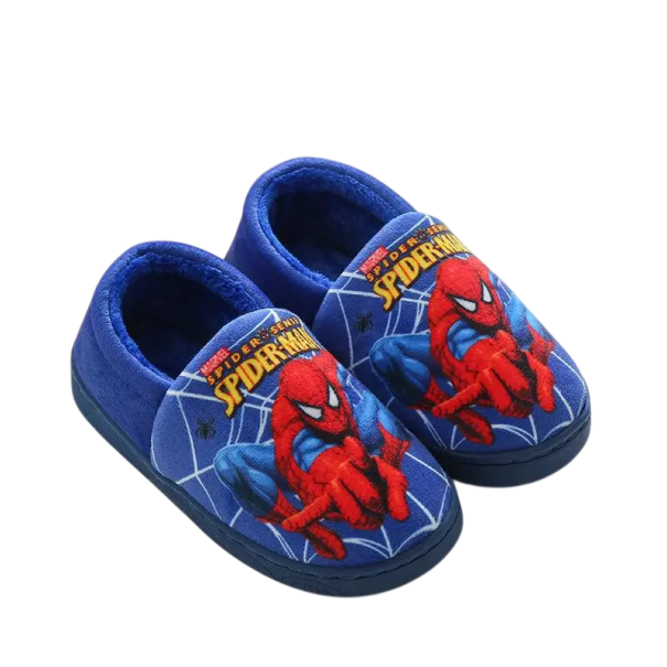 Papuci de casă din bumbac pentru copii, papuci Spider-Man pentru băieți, papuci de casă, căptușeală moale, talpă anti-alunecare albastru 24-25