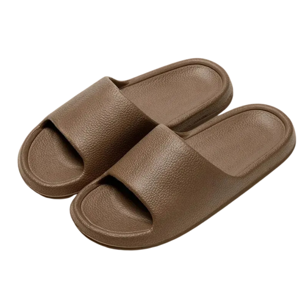 Papuci de casă pentru bărbați de culoare solidă Papuci de casă moi și confortabili Design simplu Pantofi de casă ușoare Material respirabil Papuci eleganti maro 40-41