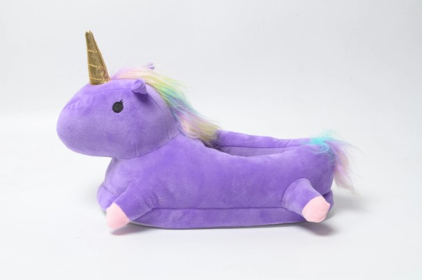 Papuci de damă în formă de unicorn violet 38