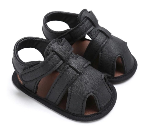 Papuci de vară pentru copii negru 6-12 luni
