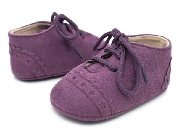 Papuci din piele pentru copii A484 violet 6-12 luni