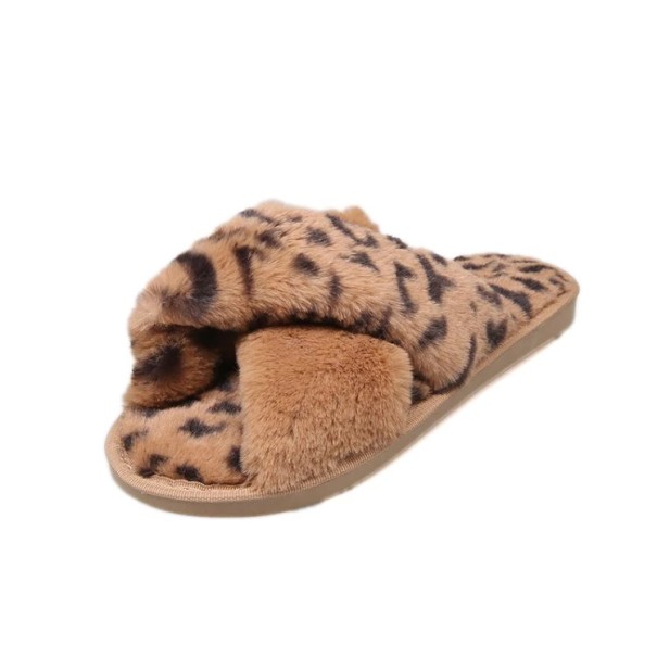 Papuci leopard pentru femei maro 40