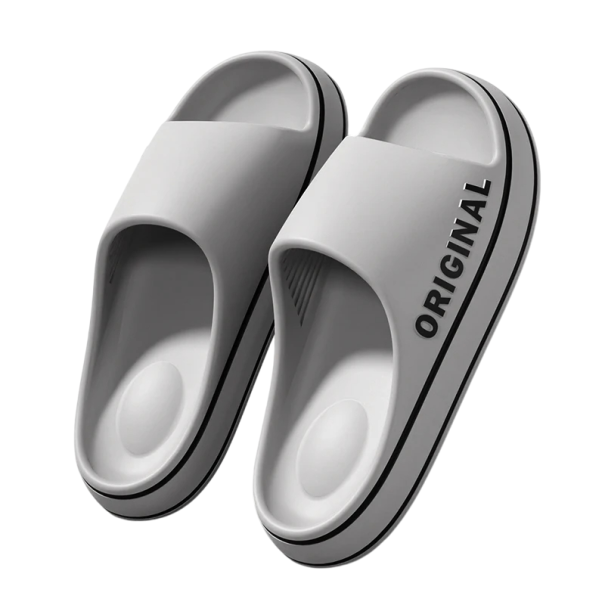 Papuci pentru bărbați cu design modern și talpă ridicată Material moale și ușor Papuci de casă confortabili Formă ergonomică Pantofi de baie eleganti gri 40-41