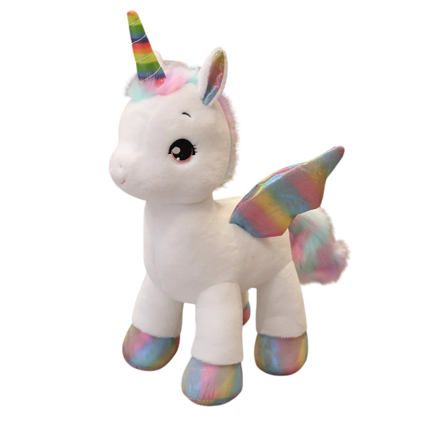 Păpușa de pluș unicorn 80 cm Mare pluș moale din bumbac și bumbac PP Unicorn pastelat Jucărie drăgălașă și decor pentru camera copiilor alb