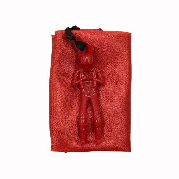 Paracaidista con paracaídas rojo
