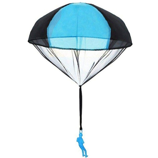 Parachutist met parachute blauw