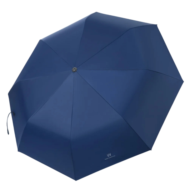 Parapluie de voyage pliable résistant au vent Parapluie compact léger avec protection UV pour voiture pour hommes et femmes en déplacement bleu foncé