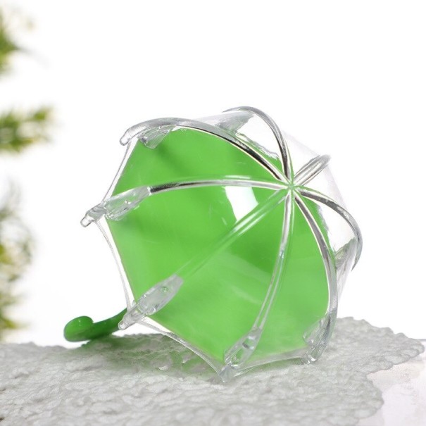Parapluvormige plastic snoepdoos 12 stuks groen