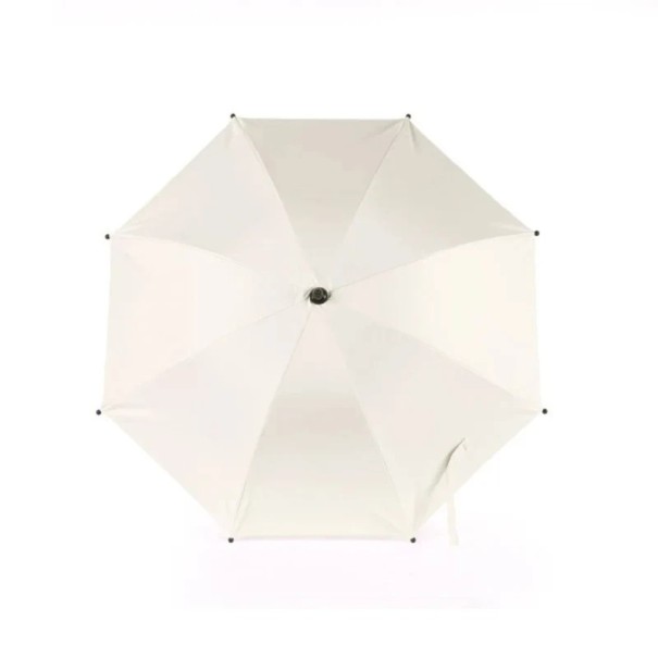 Parasol pour poussette 85 x 80 cm Protection contre le soleil et la pluie Clip réglable Utilisation universelle Revêtement vinyle crème