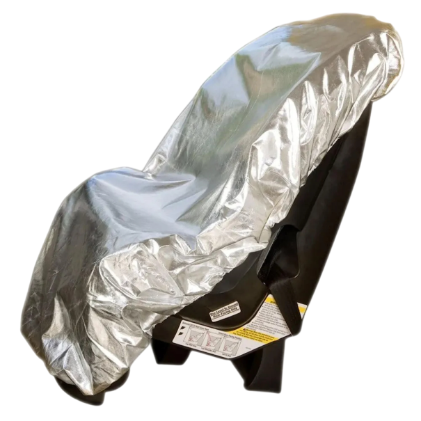 Parasolar universal pentru scaun auto pentru copii 50 x 90 cm Husă de protecție împotriva prafului din fibre naturale, protecție UV și izolație 1