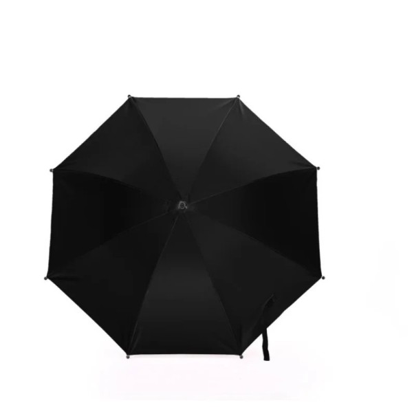Parasolka do wózka 85 x 80 cm Ochrona przed słońcem i deszczem Regulowany klips Uniwersalne zastosowanie Powłoka winylowa czarny