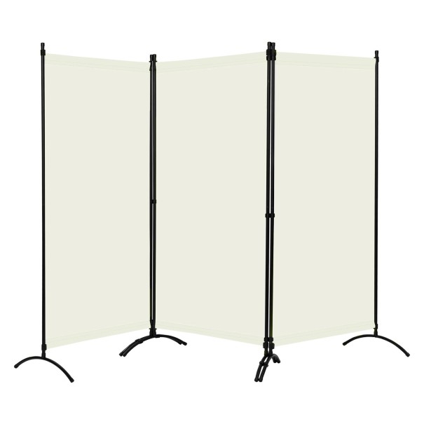 Paraván pentru intimitate impermeabil pentru balcon și grădină dimensiune 255 x 182 cm din poliester 160 g/m² cu cadru din oțel pentru utilizare interioară și exterioară alb