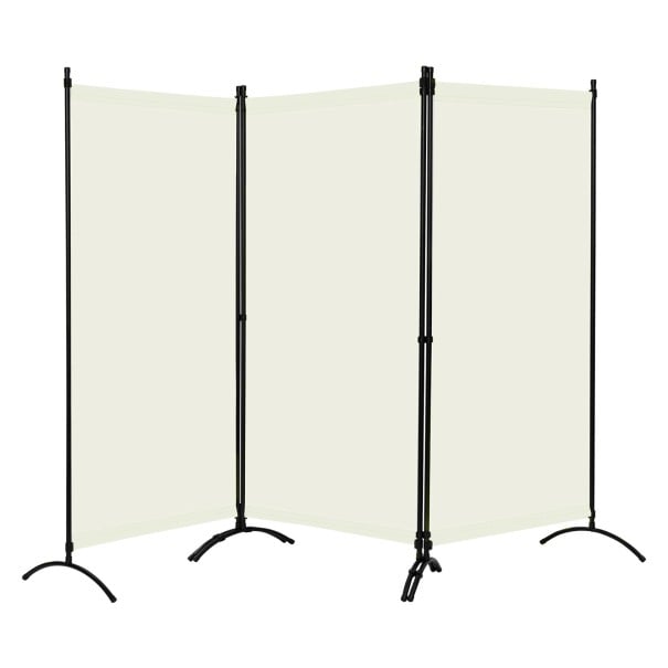 Paraván pro soukromí vodotěsný na balkon a zahradu rozměr 255 x 182 cm z polyesteru 160 g/m² s ocelovým rámem pro vnitřní i venkovní použití bílá