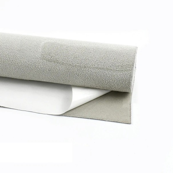 Parche autoadhesivo 50x143 cm de tela de ante de colores para la reparación del techo, puertas y paneles interiores del vehículo gris claro