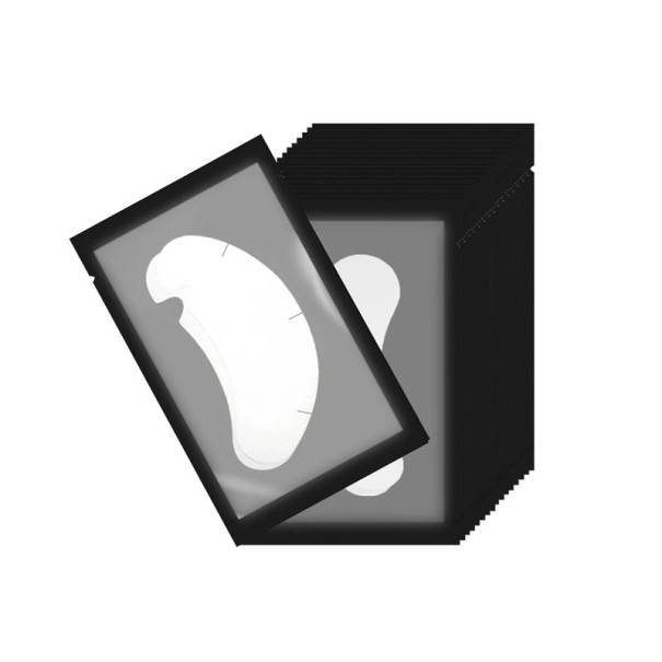 Párcos de papel para os olhos 50 pares 2,8 x 7,2 cm Patches para pestanas com recorte em U Almofadas para alongamento de pestanas Patches cosméticos para os olhos preto