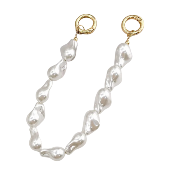 Parelsnoer voor handtas 26 cm Imitatie parels Metaallegering Elegante schouderband vervangend handvat modeaccessoire voor vrouwen 1