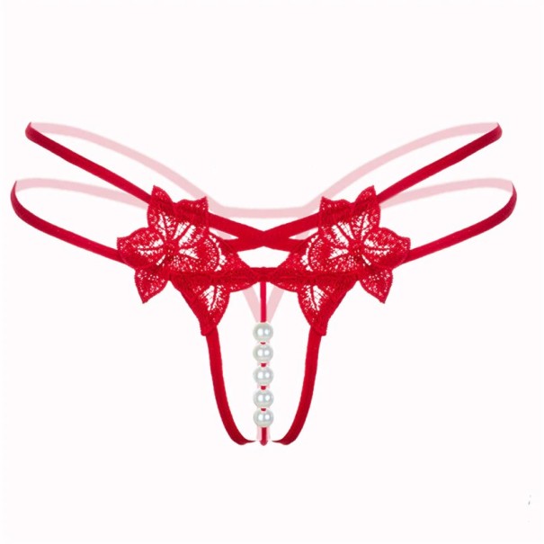 Parelstring voor dames rood