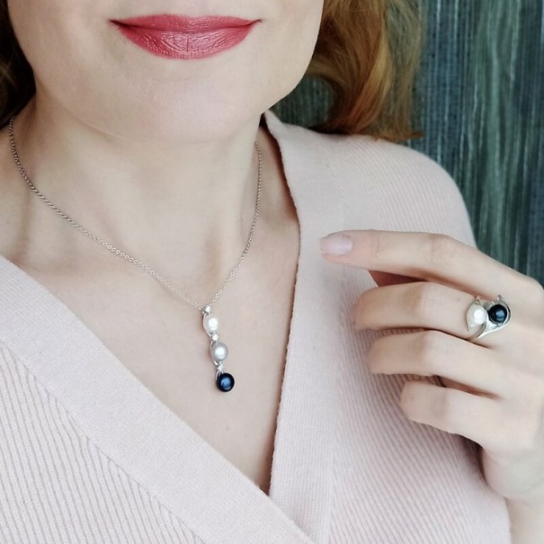 Pärlhalsband för kvinnor D414