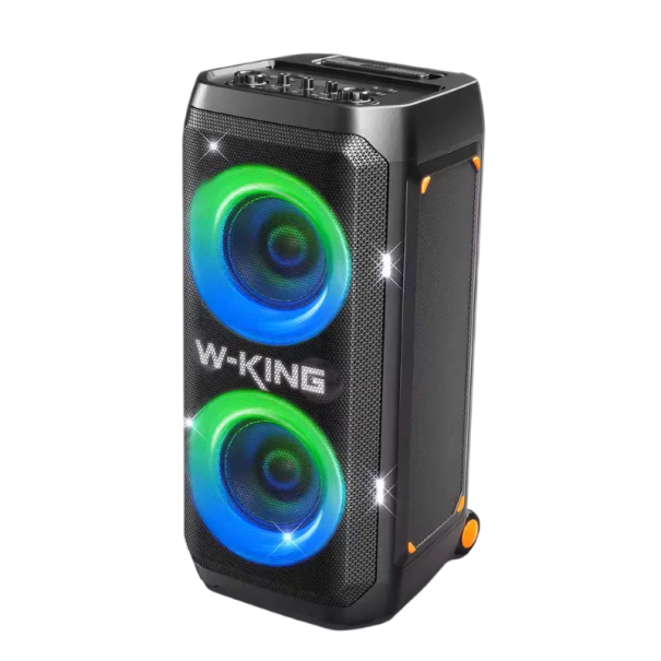 Párty reproduktor W-KING 135 dB disko LED osvětlení 13500 mAh powerbanka Bluetooth 5.4 75,1 x 34,6 x 34,6 cm černý na párty a ven 1