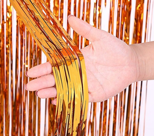 Párty záves so strapcami 2 x 1 m oranžová