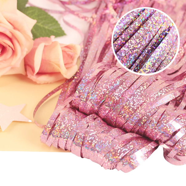 Partyvorhang mit glitzernden Fransen 1 x 1 m rosa