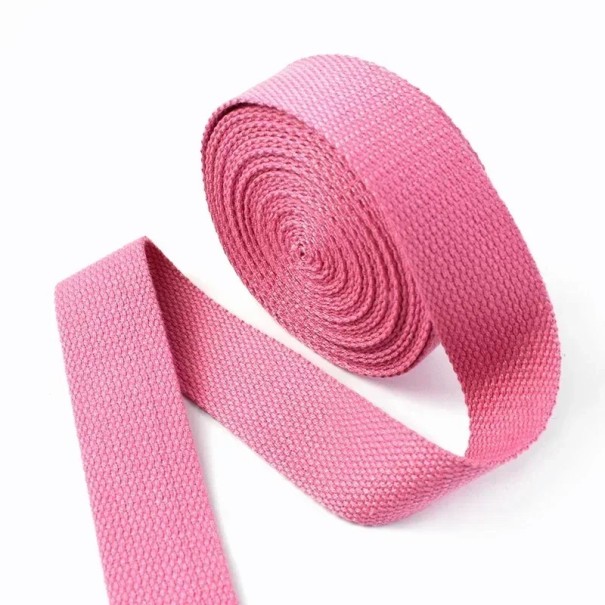 Pasek bawełniano-poliestrowa 25 mm 4 m Pas solidny o grubości 1,3 mm Wytrzymały materiał Wysoka nośność Uniwersalne zastosowanie Szycie, produkcja, zapinanie, na zewnątrz różowy