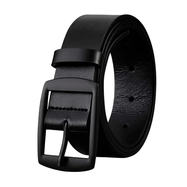 Pasek męski ze skóry ekologicznej z czarną metalową klamrą Szerokość 3 cm Elegancki pasek do spodni Nowoczesny dodatek dla mężczyzn Regulowany obwód czarny 110 cm