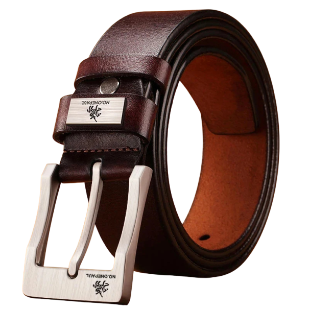 Pasek męski ze skóry naturalnej 3,8 cm Elegancki pasek do spodni ze skóry naturalnej z metalową klamrą Stylowy dodatek dla mężczyzn Wysokiej jakości naturalny materiał brązowy 105 cm