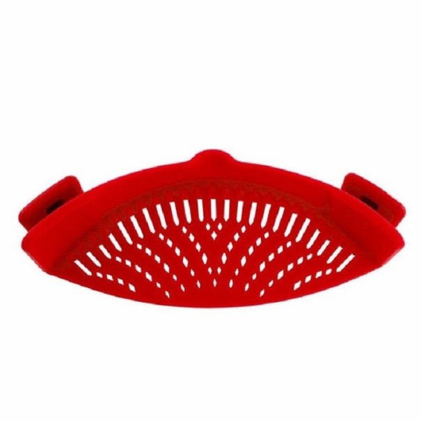 Passoire en silicone pour casserole rouge